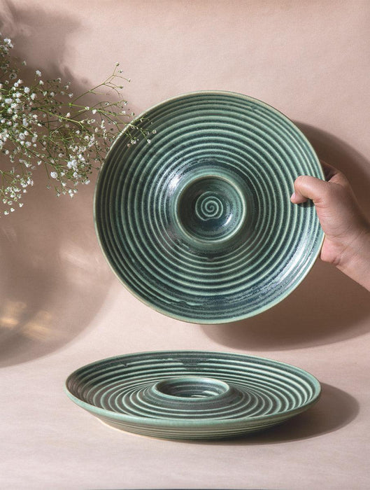 Buy Platter - Savannah Chip & Dip Platter Green for Serving Cheese | Platter Plate by The Table Fable on IKIRU online store