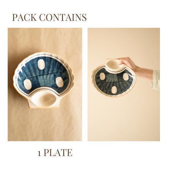 Buy Platter - Shell Round White Serving Platter by Arte Casa on IKIRU online store