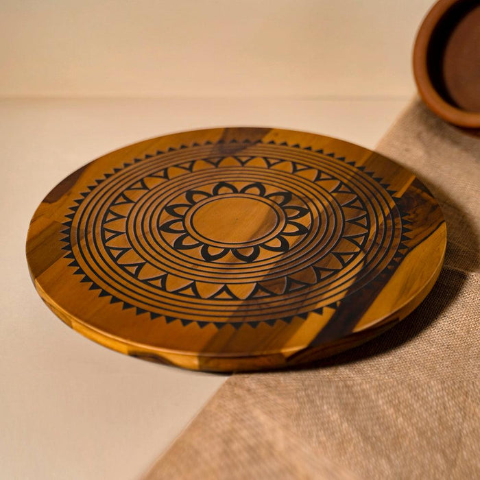 Buy Platter - Sunny Mandala Lazy Susan Multipurpose Rotating Tray For Serving by bambaiSe on IKIRU online store