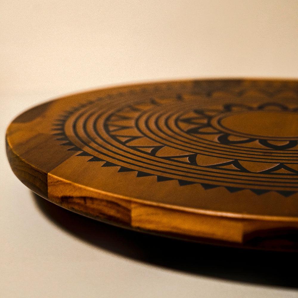 Buy Platter - Sunny Mandala Lazy Susan Multipurpose Rotating Tray For Serving by bambaiSe on IKIRU online store