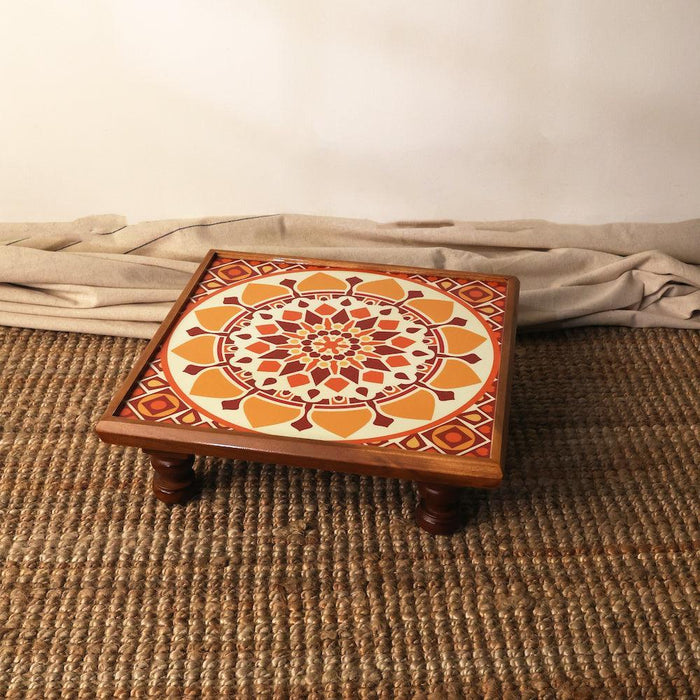 Buy Pooja Chowki - Bajot Sunshine Mandala Chowki | Wooden Patla for Pooja by bambaiSe on IKIRU online store