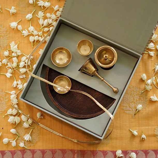 Buy Decorative Pooja Thali Set for Pooja Room - Ikiru — IKIRU