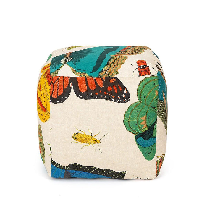 Buy Poufs - Papillion Colorful Butterfly Printed Pouf | Multipurpose Ottoman For Living Room & Home by Home4U on IKIRU online store