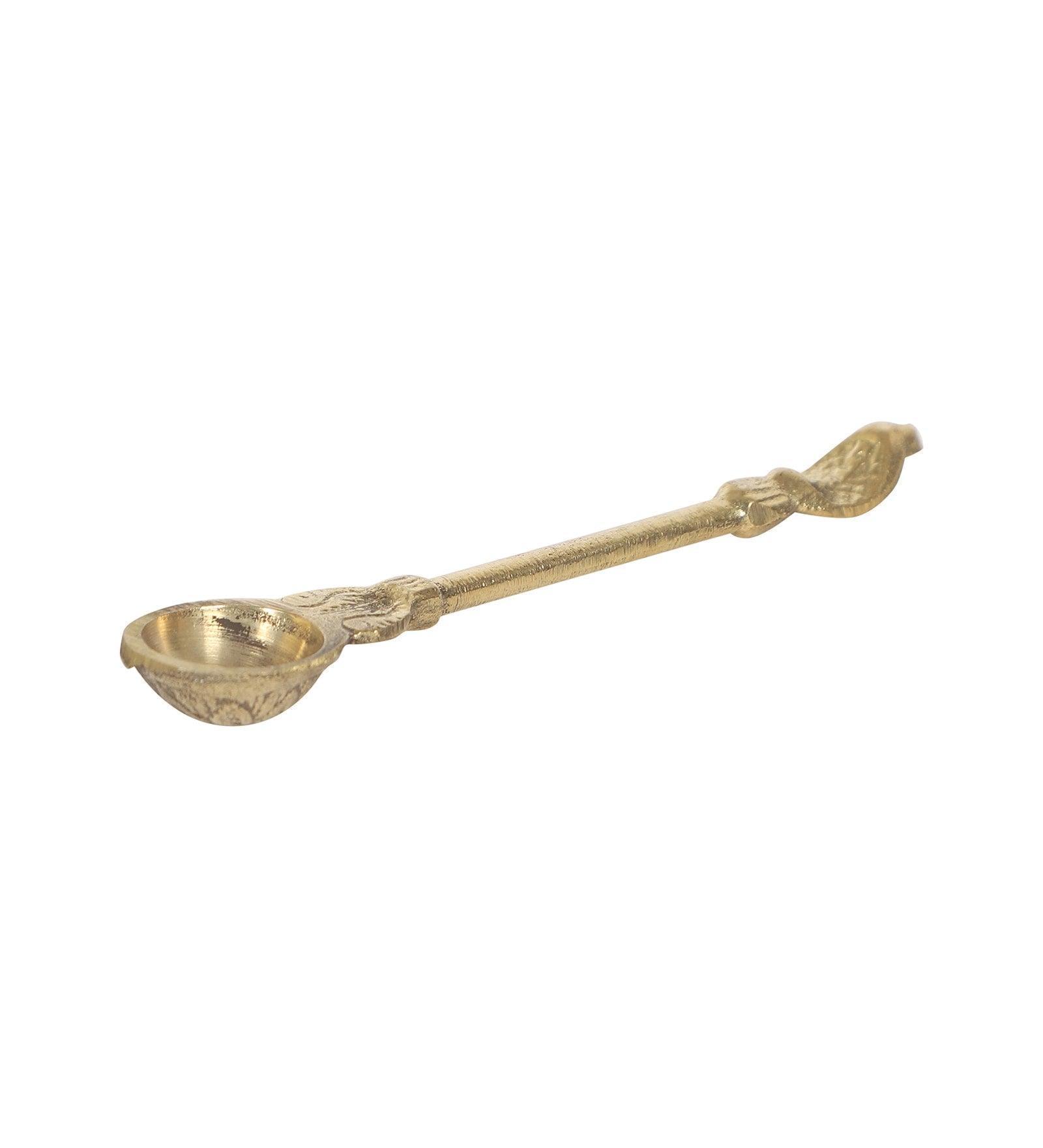 Buy Puja Essentials - Brass Golden Aachmani Spoon For Pooja And Hawan For Puja Essential by Amaya Decors on IKIRU online store