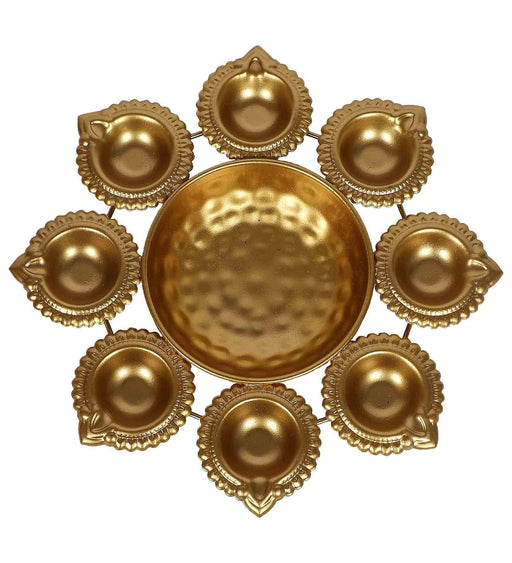 Buy Puja Essentials - Decorative Gold Finish Diya Urli & Tealight Holder For Pooja Room & Decor by Amaya Decors on IKIRU online store