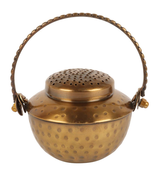 Buy Puja Essentials - Golden Pot Shape Brass Lobaan Dhoop Daan For Puja Essentials by Amaya Decors on IKIRU online store