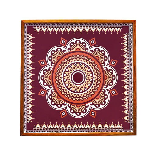 Buy Puja Essentials - Traditional Multipurpose Mandala Bajot | Maroon Chowki For Puja & Home by bambaiSe on IKIRU online store