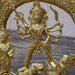 Buy Religious Idols - Premium Brass Durga Sculpture Dokra Design | Mahishasur Mardini Family Idol by Sowpeace on IKIRU online store