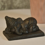 Buy Religious Idols - Terracotta Sleeping Ganesha Statue Black | Ganesh Idol For Decor by Sowpeace on IKIRU online store