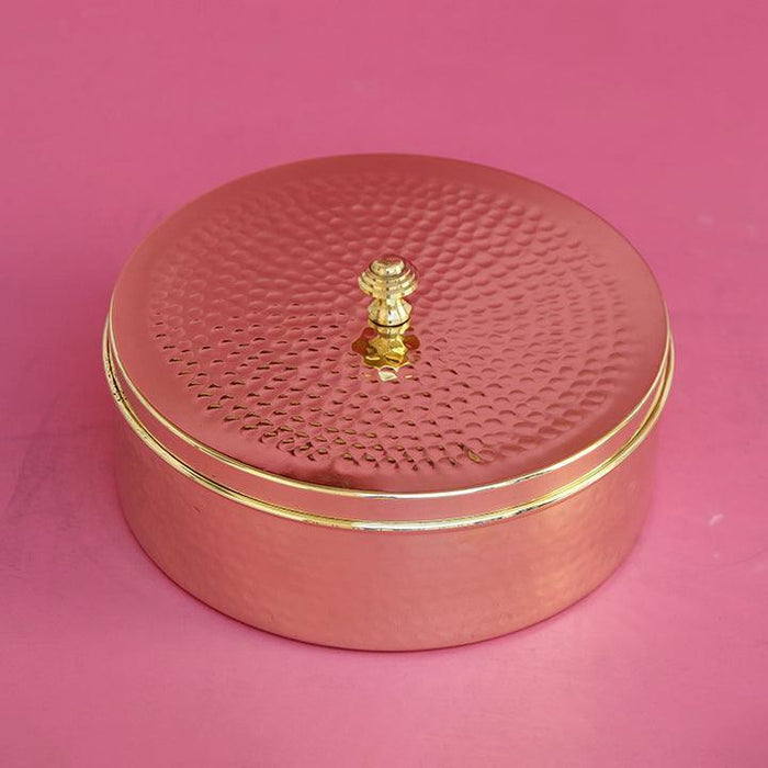 Buy Roti Box & Casserole - Brass Round Chapati Box | Roti Dabba For Serveware & Kitchen Utilities by Indian Bartan on IKIRU online store