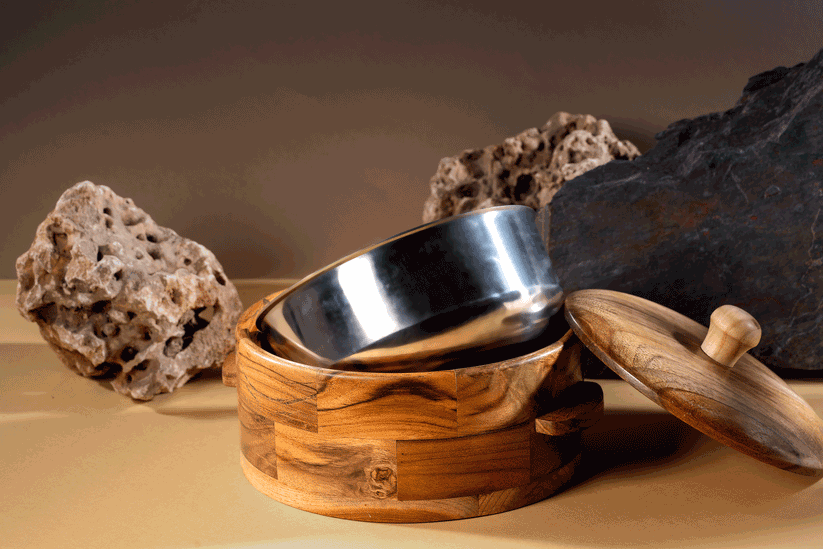 Buy Roti Box - Kapish Wooden Chapati Box With Lid | Brown Teak Wood Casserole For Roti by Araana Home on IKIRU online store