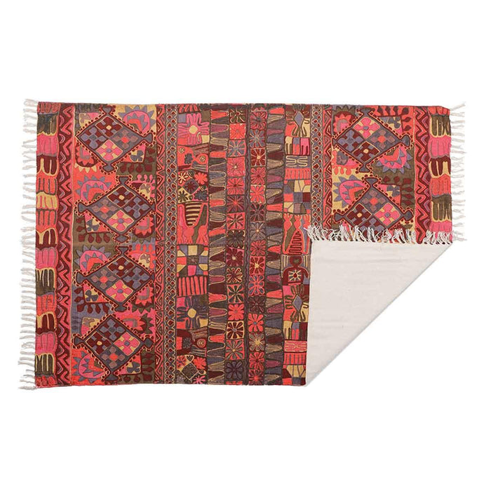 Buy Rugs - Hand-woven Multicolored Cotton Rug For Home Decor by Home4U on IKIRU online store