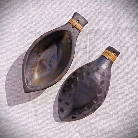 Longpi Black Pottery Matsya Serving Bowl | Platter For Cafe
