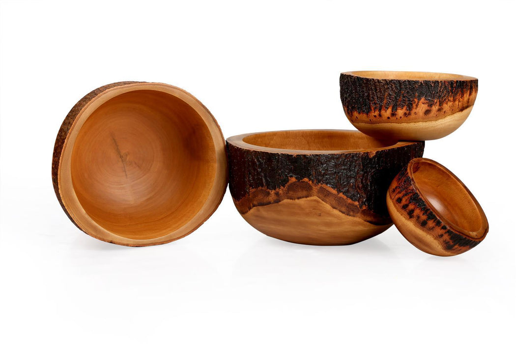 Buy Serving Bowl - Natural Round Acacia Wood Fruits Bowl | Serveware For Kitchen, Restaurant | Home & Gifting | Teak Brown by Unimaple on IKIRU online store