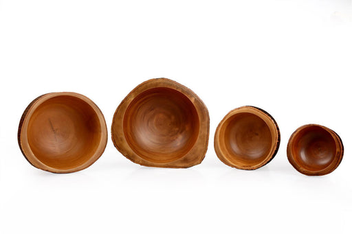 Buy Serving Bowl - Natural Round Acacia Wood Fruits Bowl | Serveware For Kitchen, Restaurant | Home & Gifting | Teak Brown by Unimaple on IKIRU online store