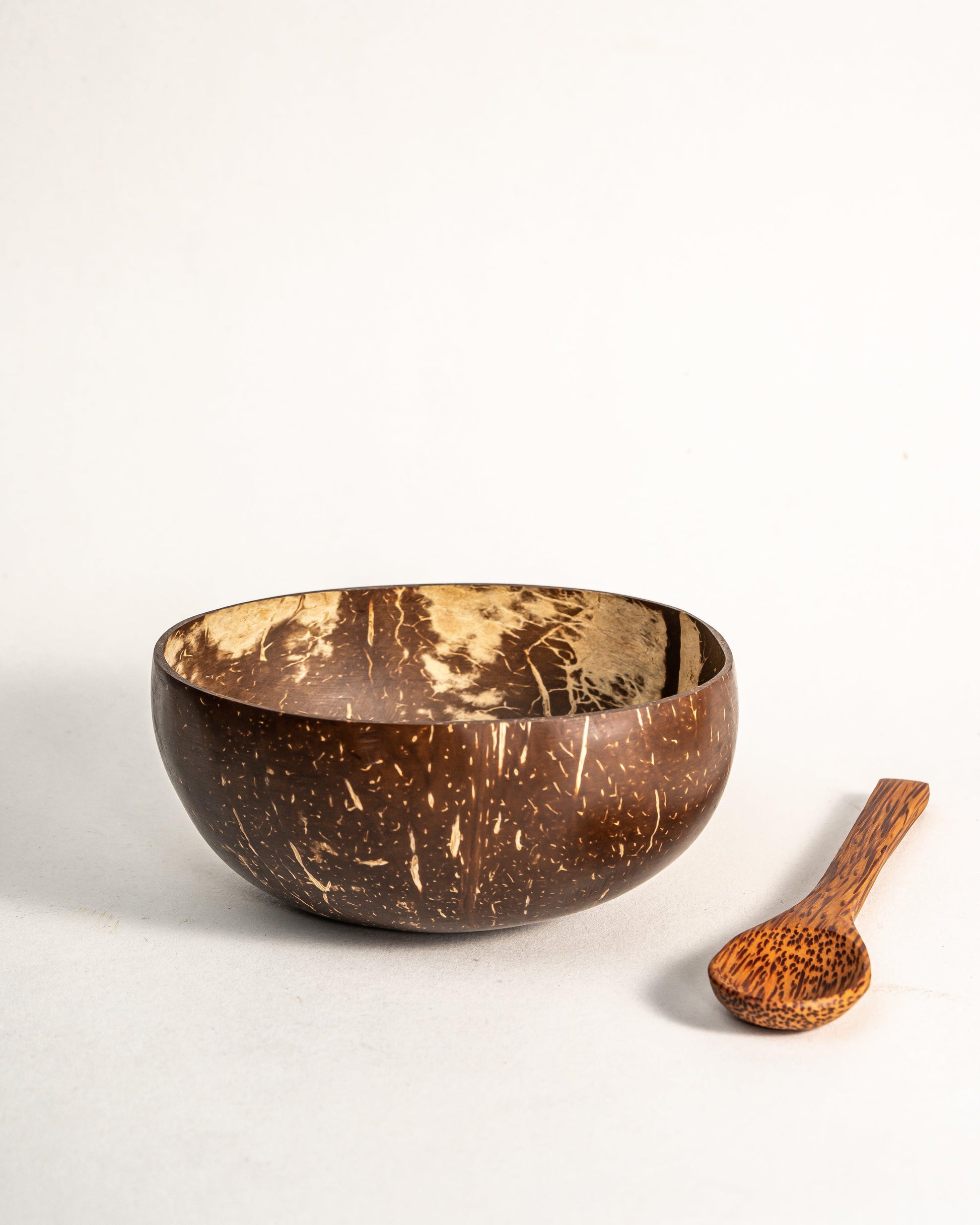 Buy Serving Bowl - Stylish Coconut Shell Serving Bowl With Spoon | Decorative Wooden Serveware For Table & Home by Thenga on IKIRU online store