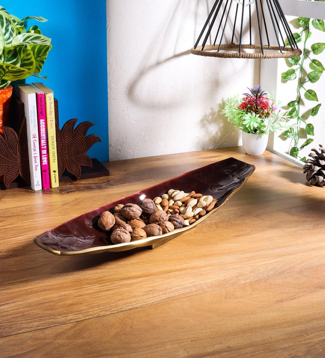 Buy Serving Platter & Tray - Enamel Stylish Metallic Tray For Serving & Table Decoration by De Maison Decor on IKIRU online store