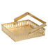 Buy Serving Platter & Tray - Golden Square Shape Serving Tray With Handle | Gift Hamper Basket by Amaya Decors on IKIRU online store