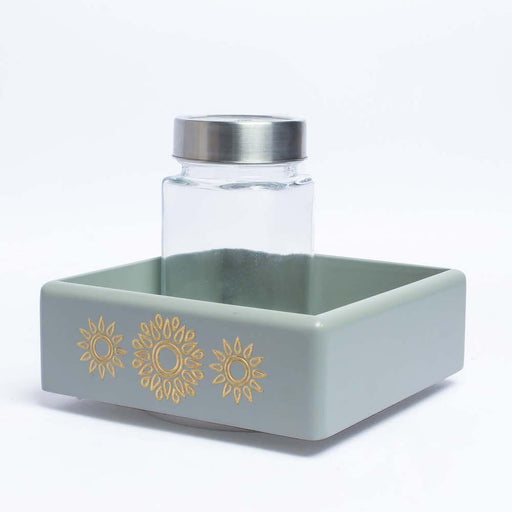 Buy Serving Platter & Tray - Grey Revolving Jar Tray Organiser by bambaiSe on IKIRU online store