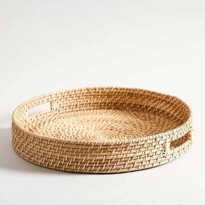 Buy Serving Platter & Tray - Halo Rattan Tray Natural Colour for Dining | Platters Serving Dishware by Home4U on IKIRU online store