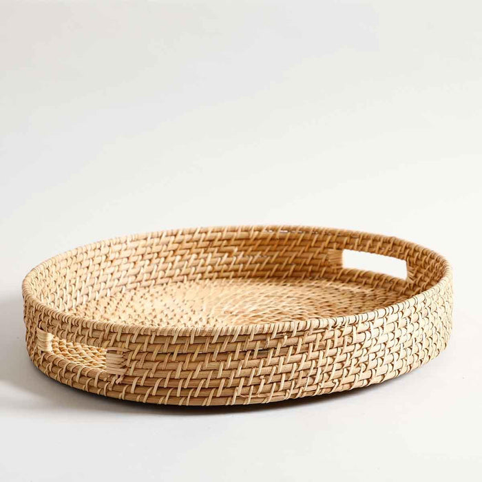 Buy Serving Platter & Tray - Halo Rattan Tray Natural Colour for Dining | Platters Serving Dishware by Home4U on IKIRU online store