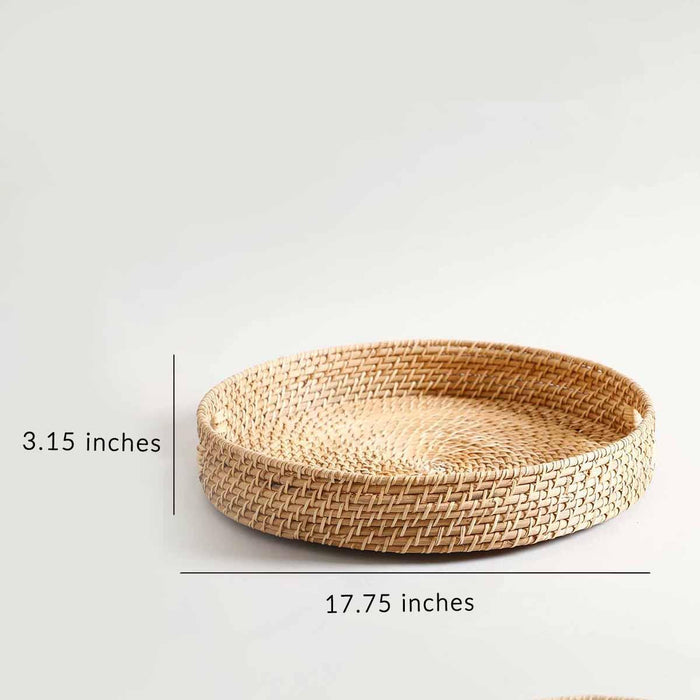 Buy Serving Platter & Tray - Halo Rattan Tray Natural Colour for Dining | Platters Serving Dishware by Home4U on IKIRU online store