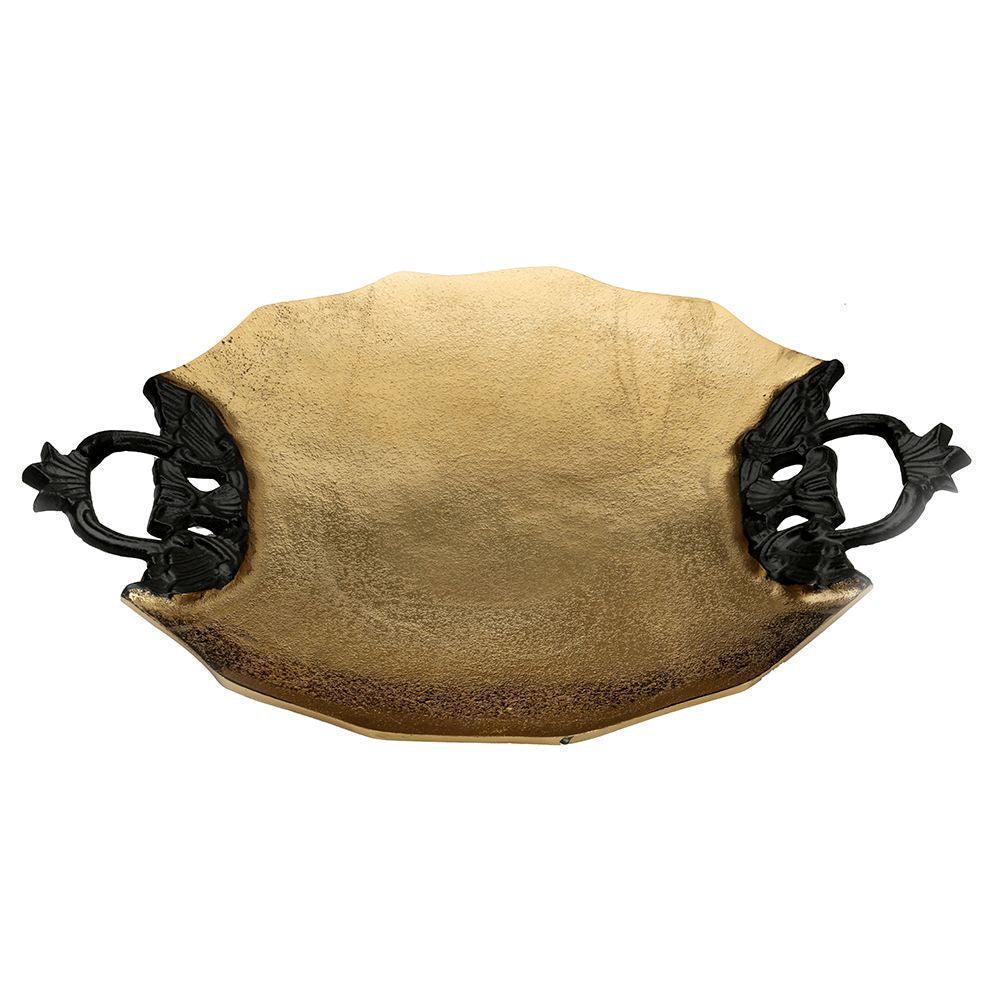 Buy Serving Platter & Tray - Midas Round Tray | Decorative Platter | Serving Tray for Kitchen by De Maison Decor on IKIRU online store