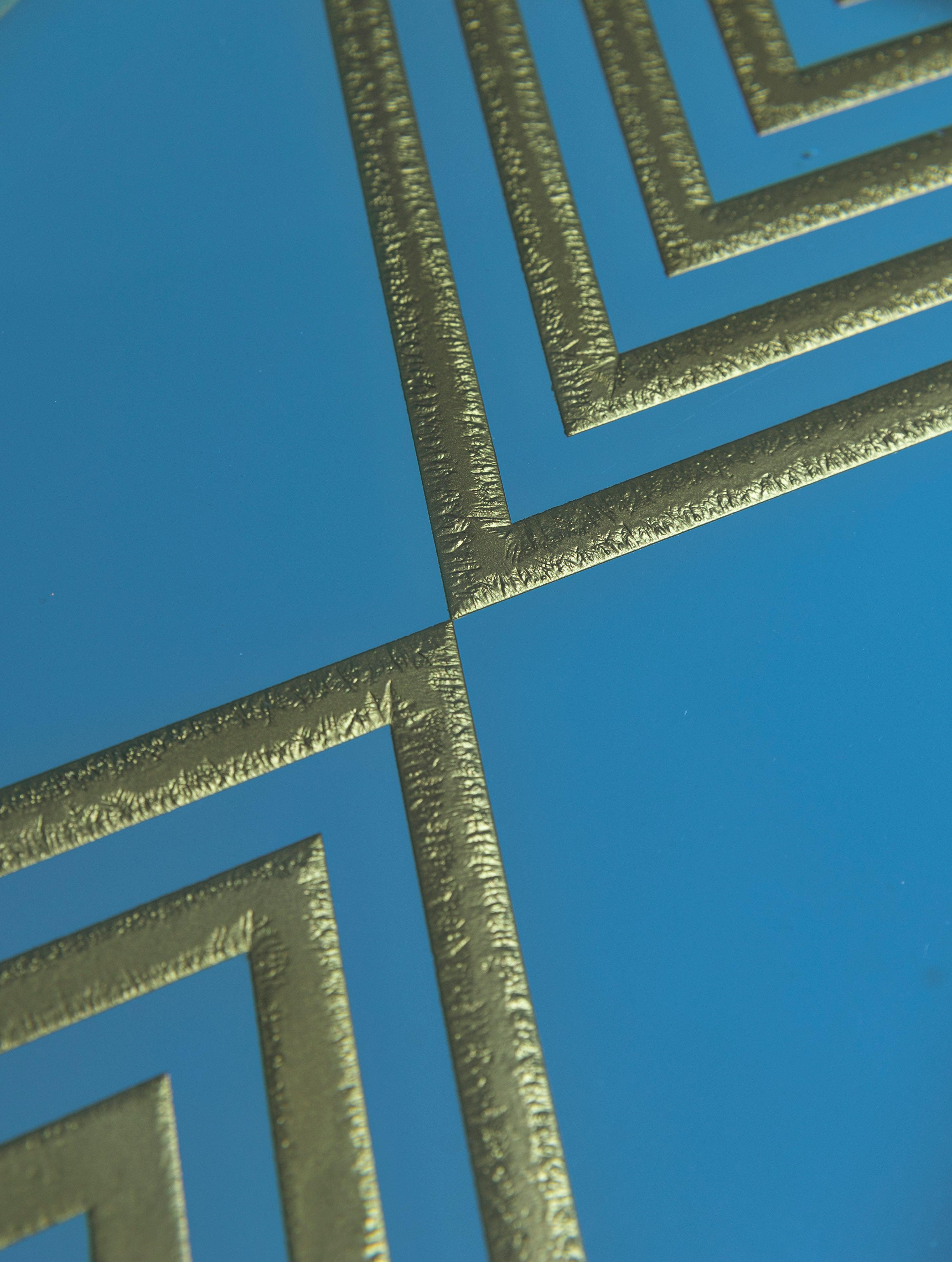 Buy Serving Trays - Blue & Golden Wooden Serving Tray | Platter For Kitchenware & Serveware by House of Trendz on IKIRU online store