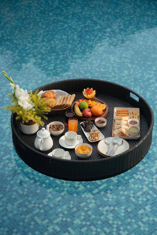 Buy Serving Trays - Luxury Round Floating Serving Tray For Pool & Restaurant | Brown Classy Serveware by Tesu on IKIRU online store