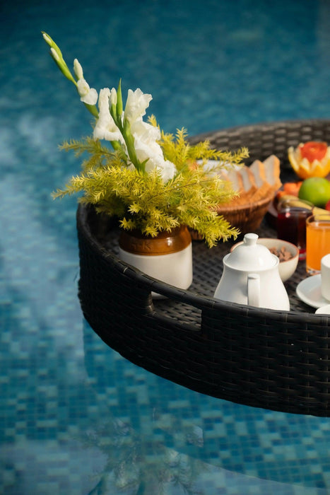 Buy Serving Trays - Luxury Round Floating Serving Tray For Pool & Restaurant | Brown Classy Serveware by Tesu on IKIRU online store