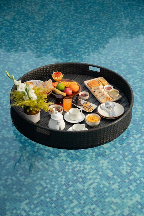 Buy Serving Trays - Luxury Round Floating Serving Tray For Pool & Restaurant | Brown Classy Serveware by Tesu on IKIRU online store