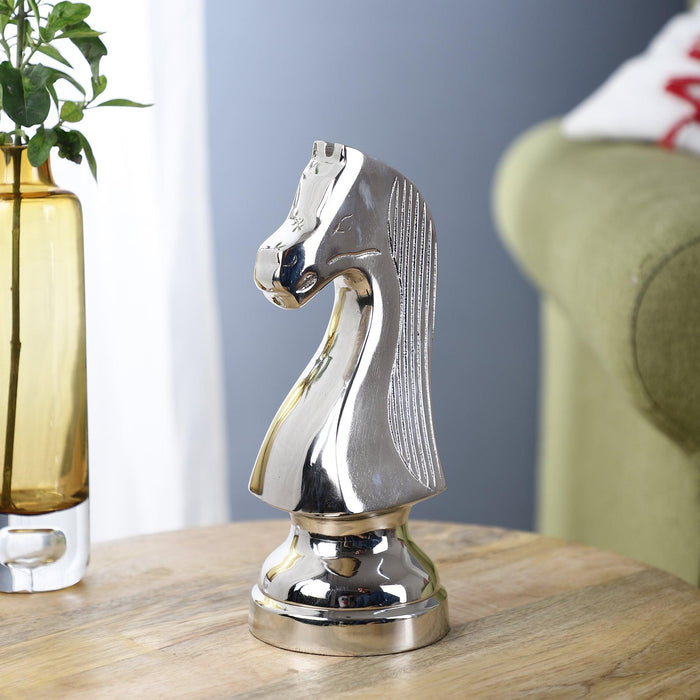 Buy Showpieces & Collectibles - Aluminium Silver Chess Horse For Table Decor | Decorative Unique Gifting Showpiece by De Maison Decor on IKIRU online store