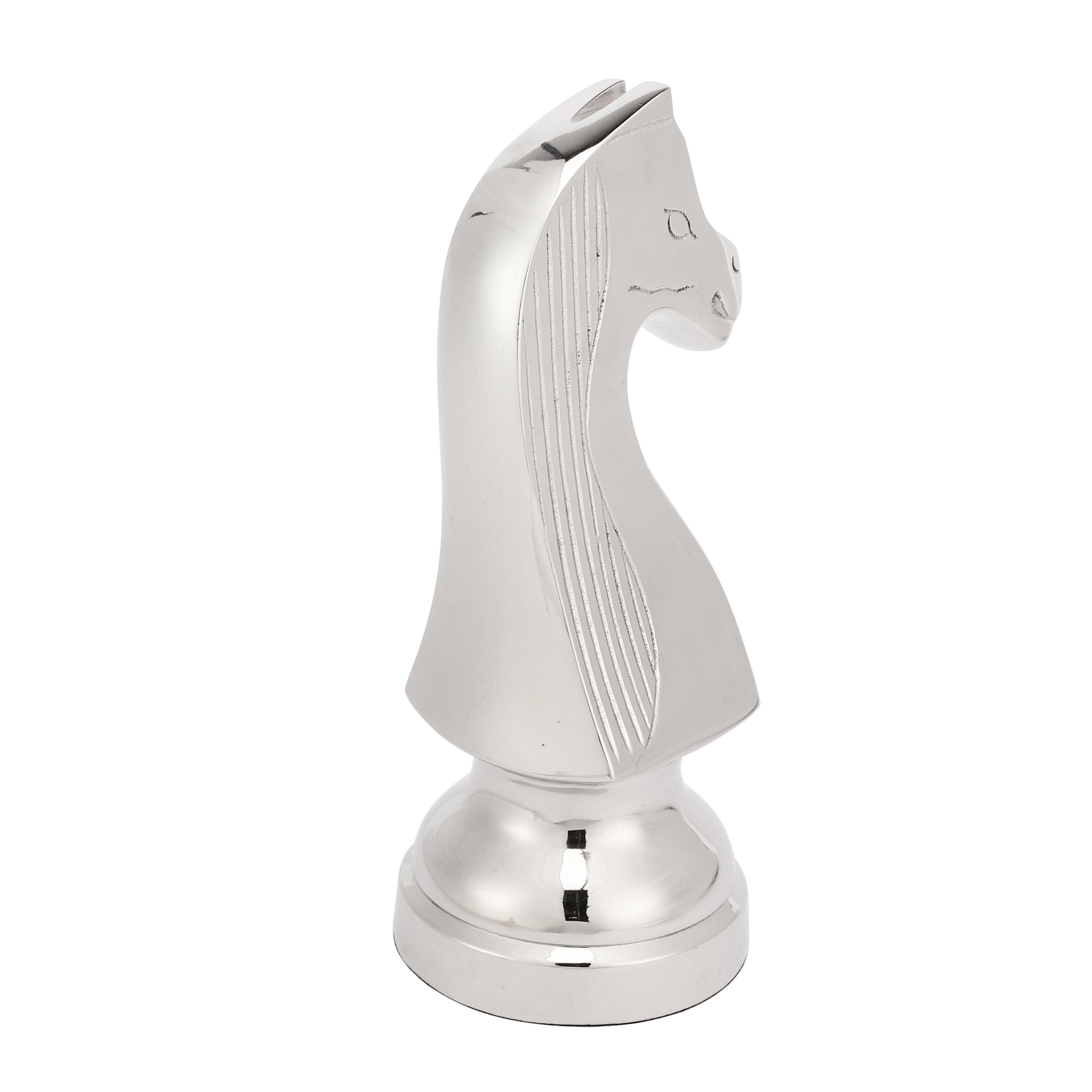 Buy Showpieces & Collectibles - Aluminium Silver Chess Horse For Table Decor | Decorative Unique Gifting Showpiece by De Maison Decor on IKIRU online store