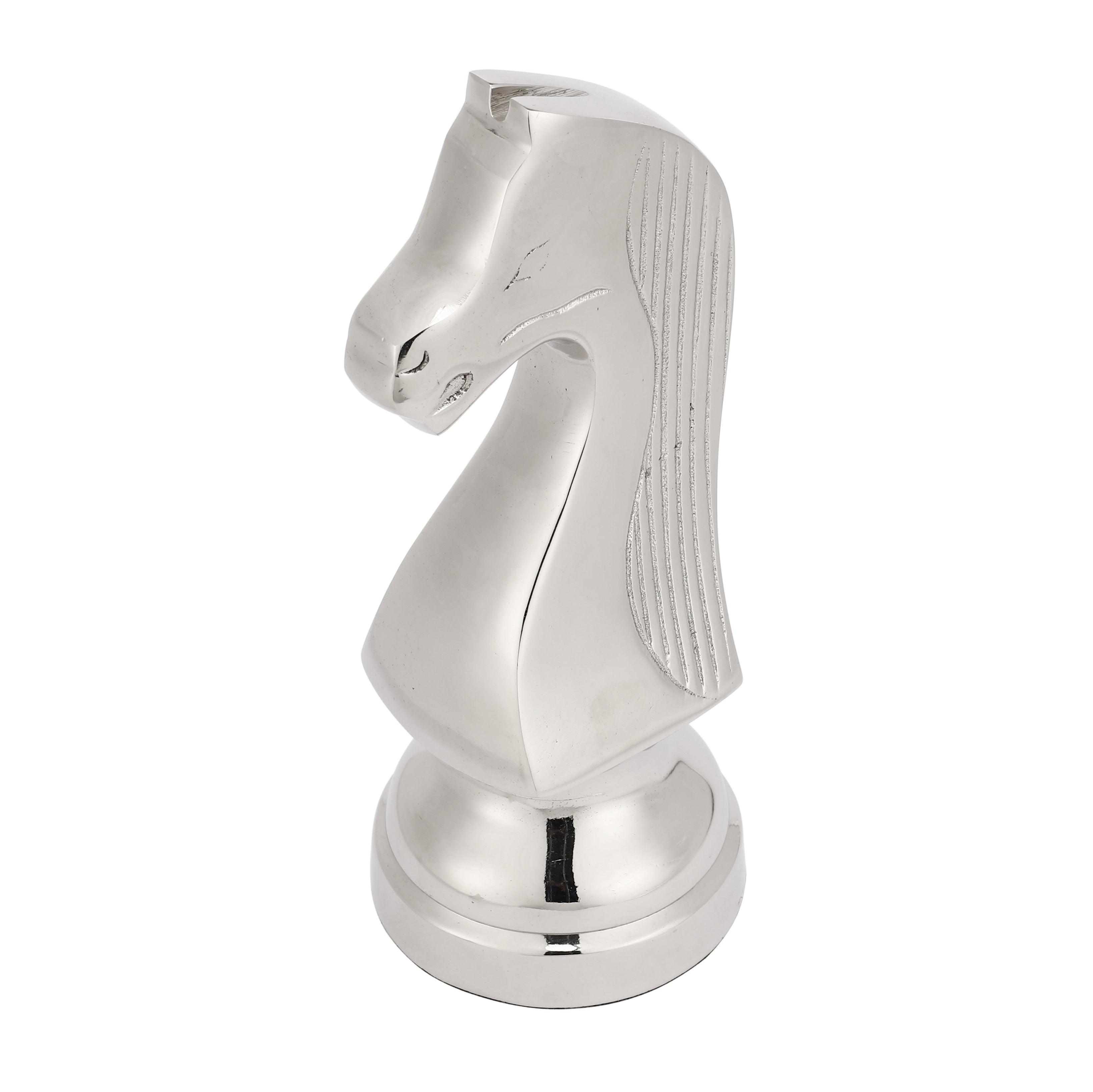 Buy Showpieces & Collectibles - Aluminium Silver Chess Horse For Table Decor | Decorative Unique Gifting Showpiece by De Maison Decor on IKIRU online store