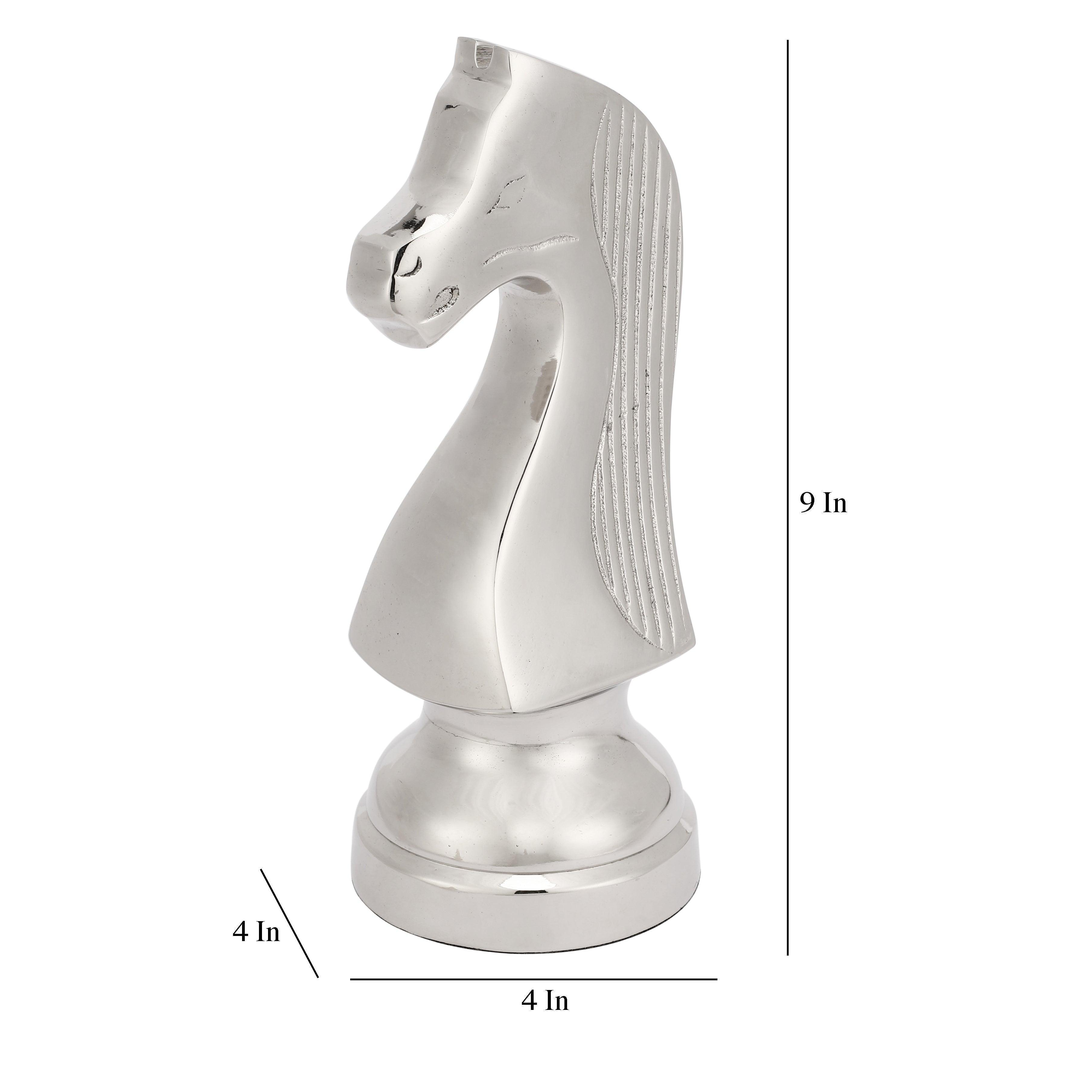 Buy Showpieces & Collectibles - Aluminium Silver Chess Horse For Table Decor | Decorative Unique Gifting Showpiece by De Maison Decor on IKIRU online store