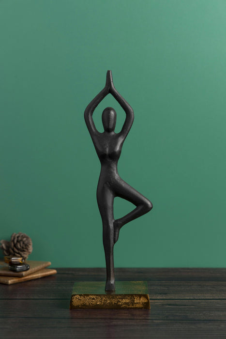 Buy Showpieces & Collectibles - Aluminium Yoga Girl Statue | Decorative Showpiece For Table Decor & Gifting by De Maison Decor on IKIRU online store