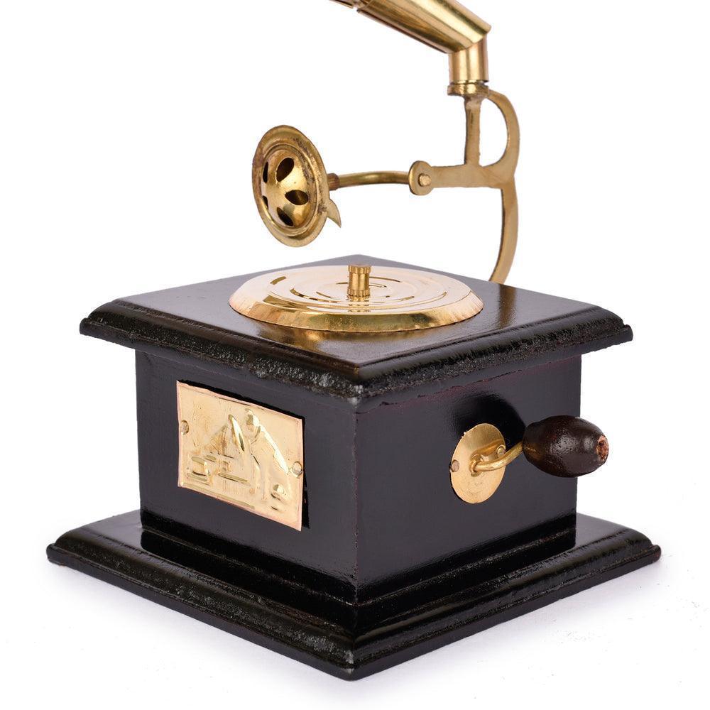 Buy Showpieces & Collectibles - Antique Brass & Wood Gramophone Table Decor | Decorative Showpiece For Home & Gifting by Manor House on IKIRU online store