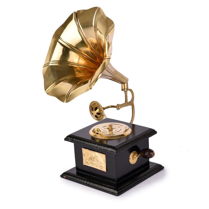 Buy Showpieces & Collectibles - Antique Brass & Wood Gramophone Table Decor | Decorative Showpiece For Home & Gifting by Manor House on IKIRU online store