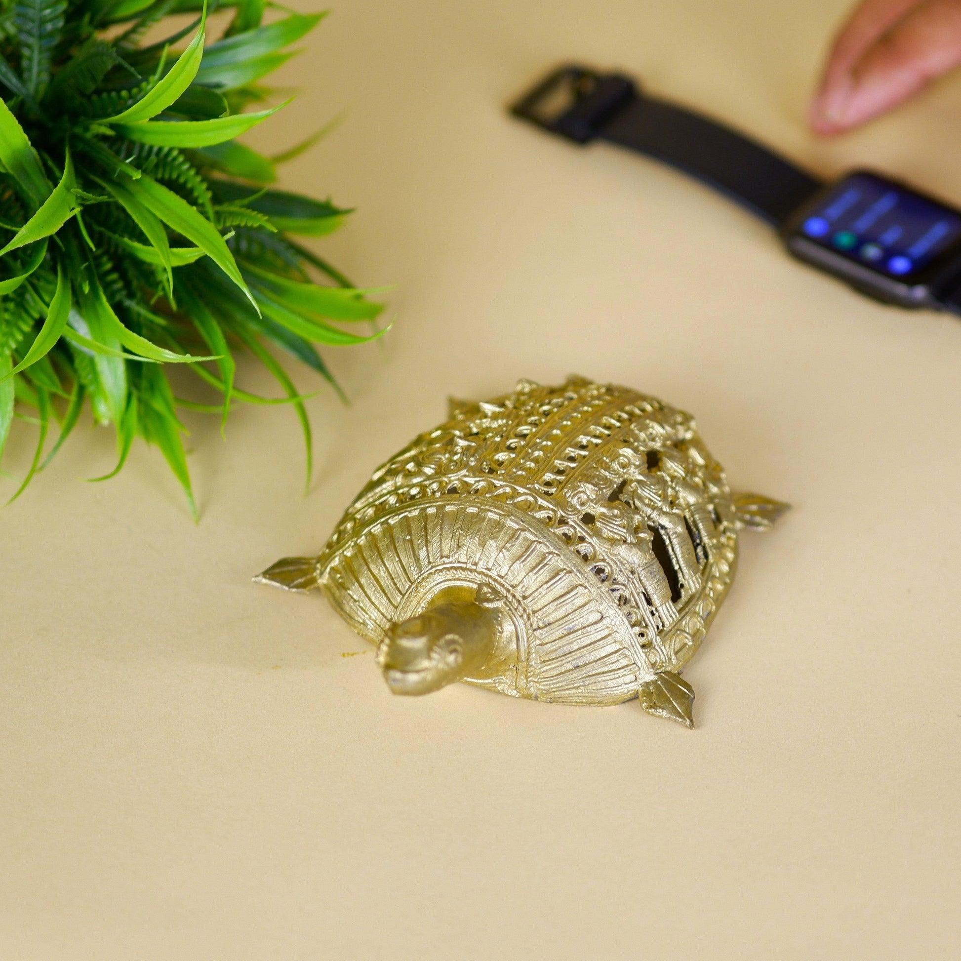 Buy Showpieces & Collectibles - Antique Tortoise Showpiece Dokra Design | Golden Tortoise For Decor Brass by Sowpeace on IKIRU online store