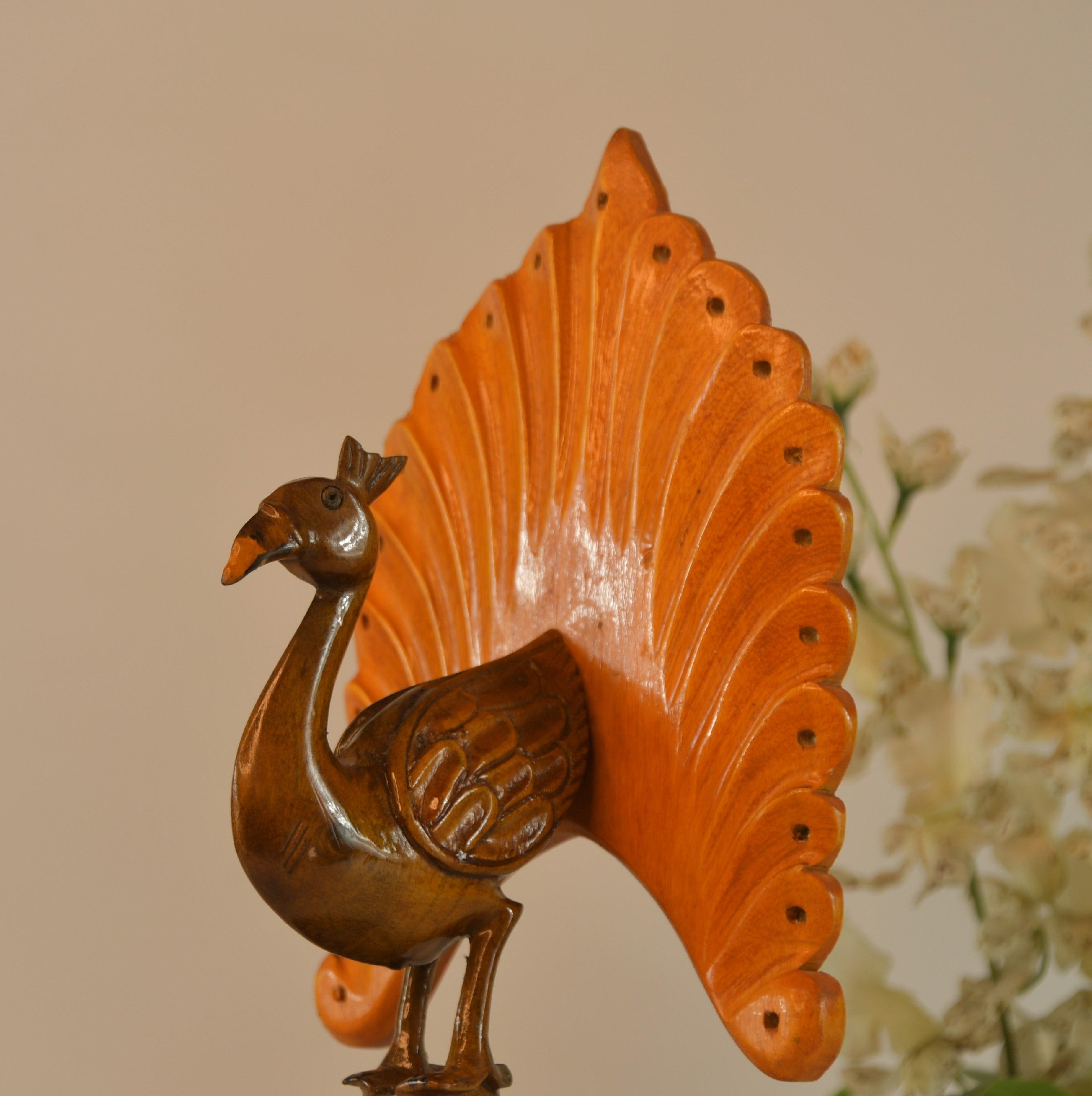 Buy Showpieces & Collectibles - Beautiful Wooden Peacock Showpiece For Table Decor Bicolor by Sowpeace on IKIRU online store