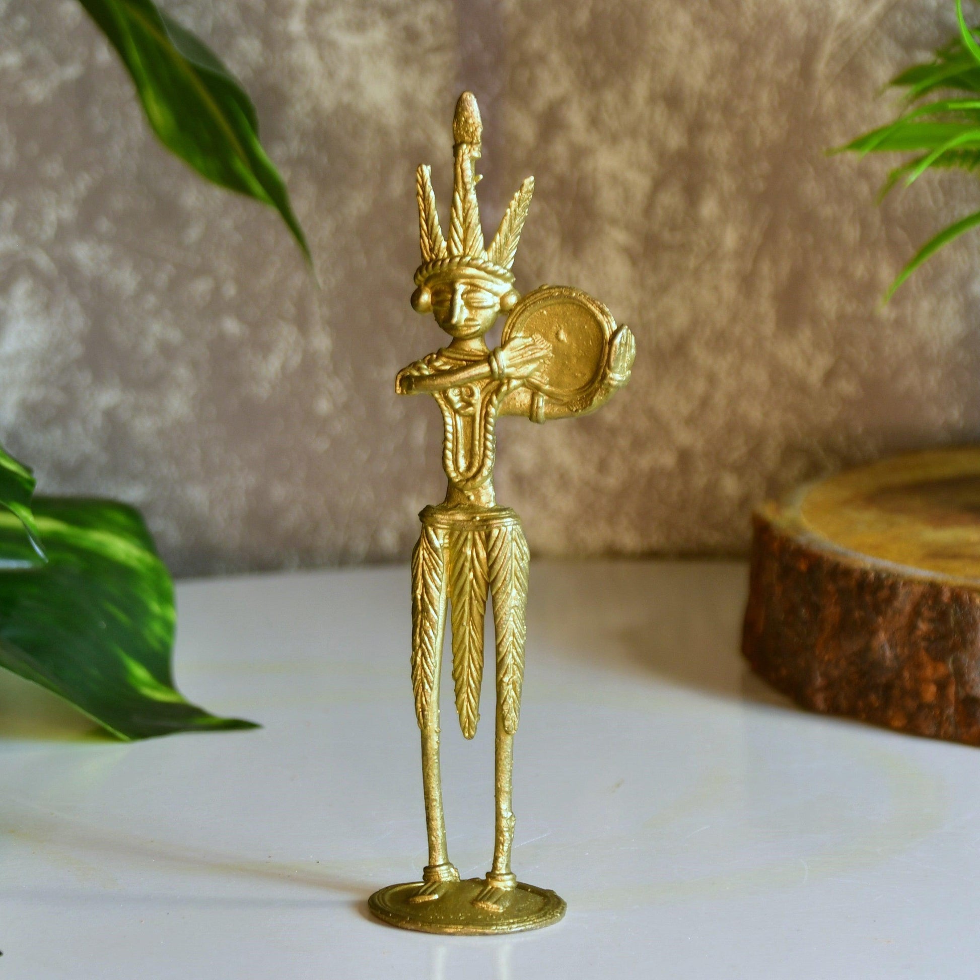 Buy Showpieces & Collectibles - Decorative Golden Tribal Drummer Showpiece Dokra Design For Decor by Sowpeace on IKIRU online store