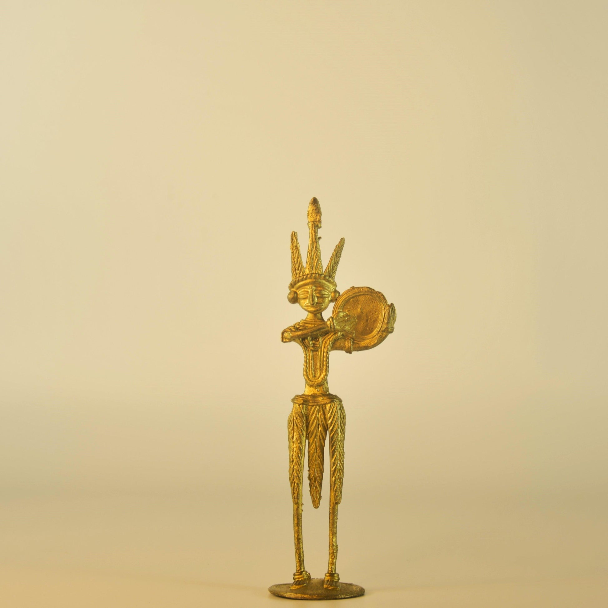 Buy Showpieces & Collectibles - Decorative Golden Tribal Drummer Showpiece Dokra Design For Decor by Sowpeace on IKIRU online store