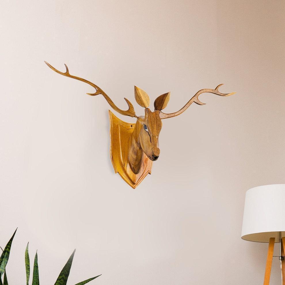 Buy Showpieces & Collectibles - Decorative Wooden Deer Head For Wall Decor by Sowpeace on IKIRU online store