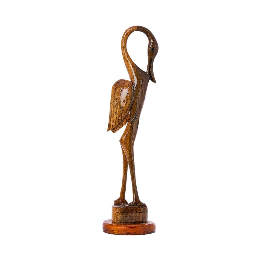 Buy Showpieces & Collectibles - Decorative Wooden Flamingo Showpiece | Beautiful Bird Statue For Table by Sowpeace on IKIRU online store