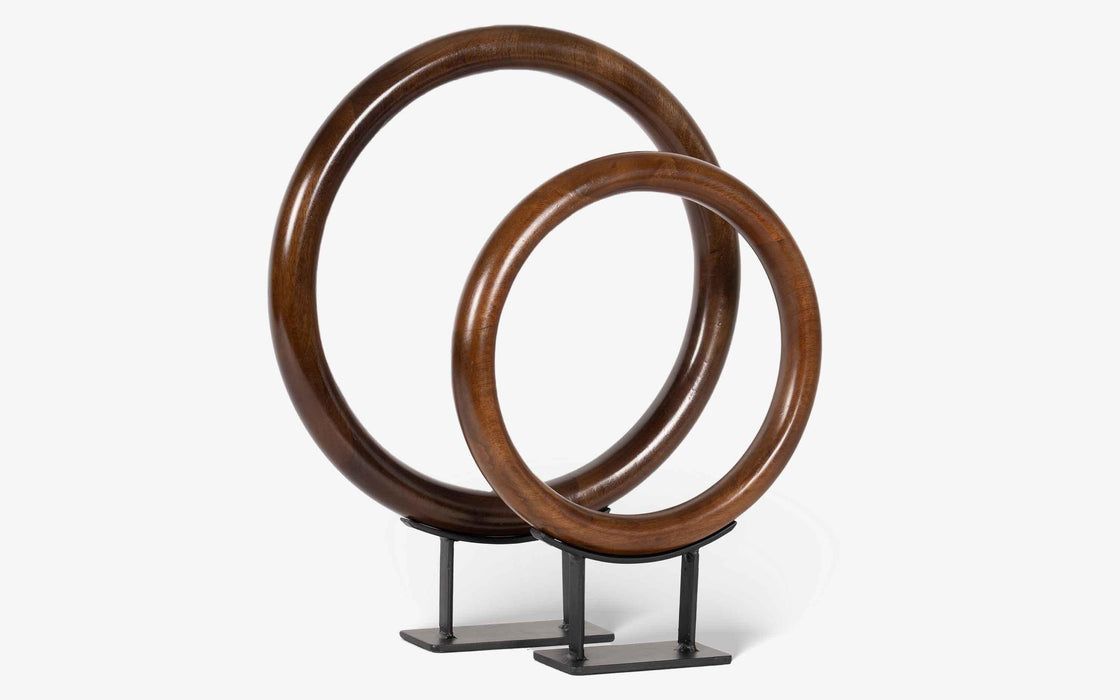Buy Showpieces & Collectibles - Eclipse Round Wood & Metal Table Decor Object For Living Room & Gifting by Orange Tree on IKIRU online store