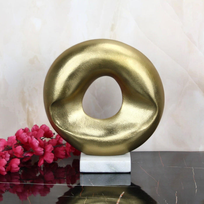 Buy Showpieces & Collectibles - Gold Abstract Disc Artifact Figurine for Decor | Artwork Sculpture by Maison Modern on IKIRU online store