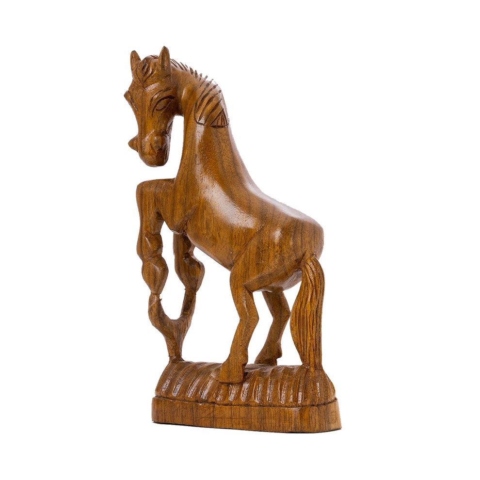 Buy Showpieces & Collectibles - Handcrafted Wooden Racing Horse Statue | Animal Showpiece For Table Decor by Sowpeace on IKIRU online store