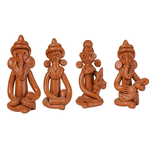 Buy Showpieces & Collectibles - Terracotta Tribal Figurine - Set of 4 by Sowpeace on IKIRU online store