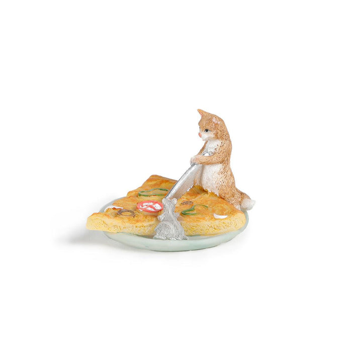 Buy Showpieces & Collectibles - Unique Cat & Rat Eating Pizza Mini Object | Decorative Resin Showpiece For Table Decor & Gift by Home4U on IKIRU online store
