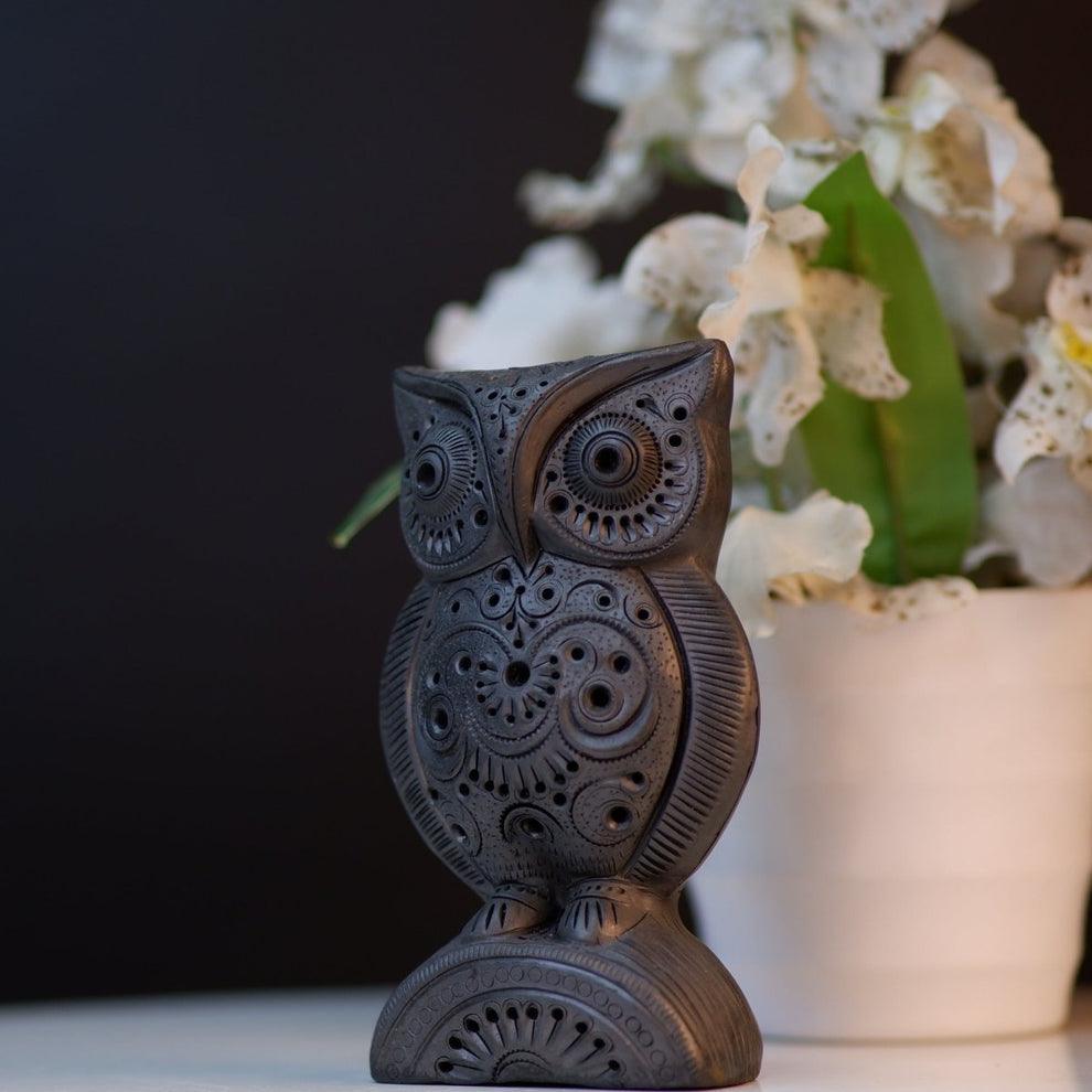 Buy Showpieces & Collectibles - Vintage Black Owl Statue | Terracotta Vastu Showpiece by Sowpeace on IKIRU online store